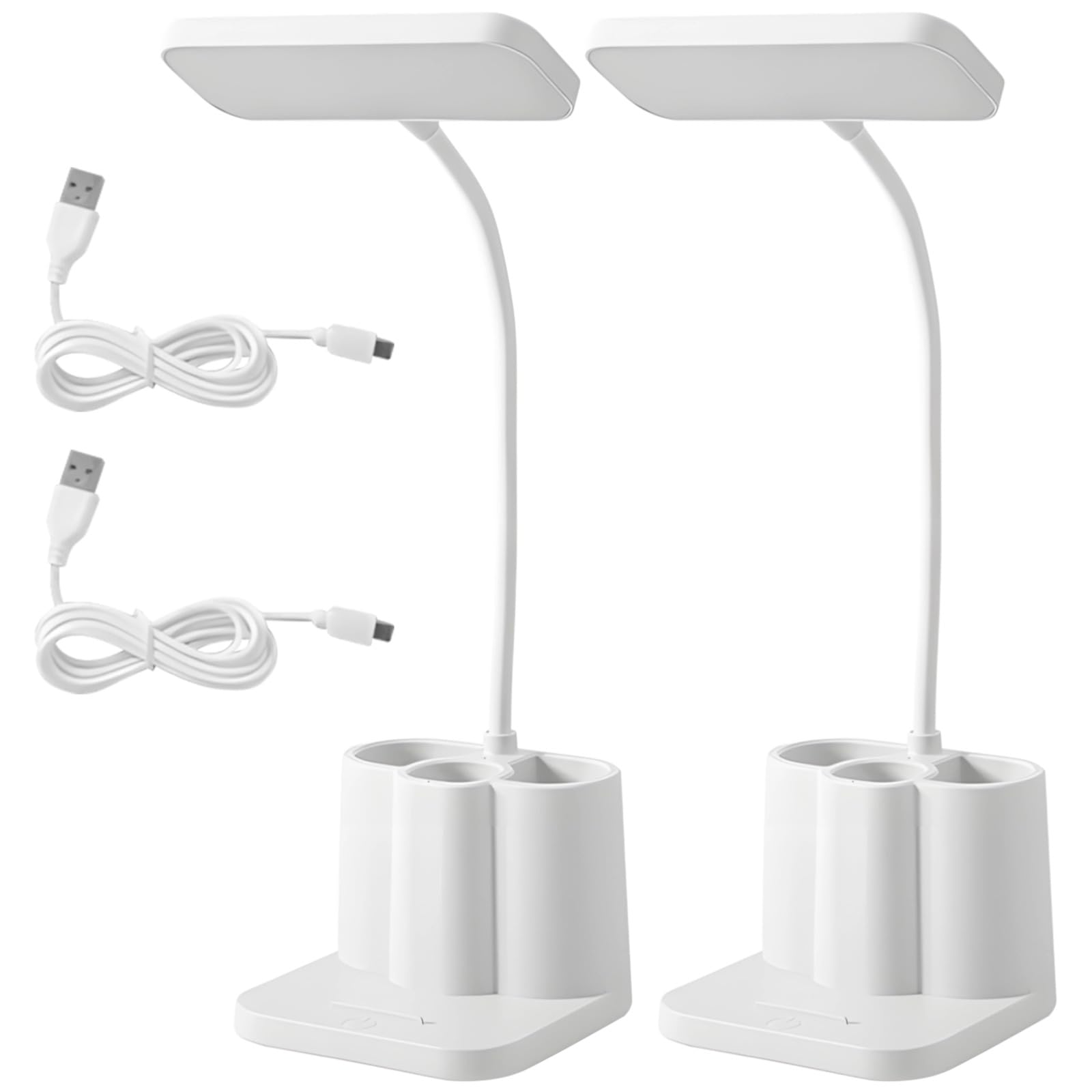 Lámpara de escritorio pequeña, luz de lectura LED con soporte para bolígrafo, lámpara de mesa recargable por USB, atenuación continua, temperatura de color ajustable, uso inalámbrico o con cable
