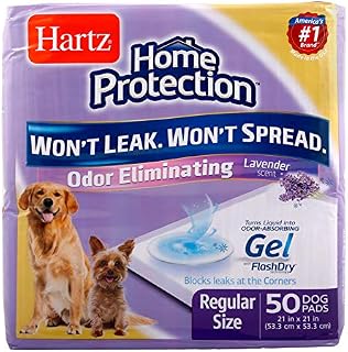 Hartz Home Protection Lavender Scented Odor Eliminating Gel Dog Pads - 50 Count