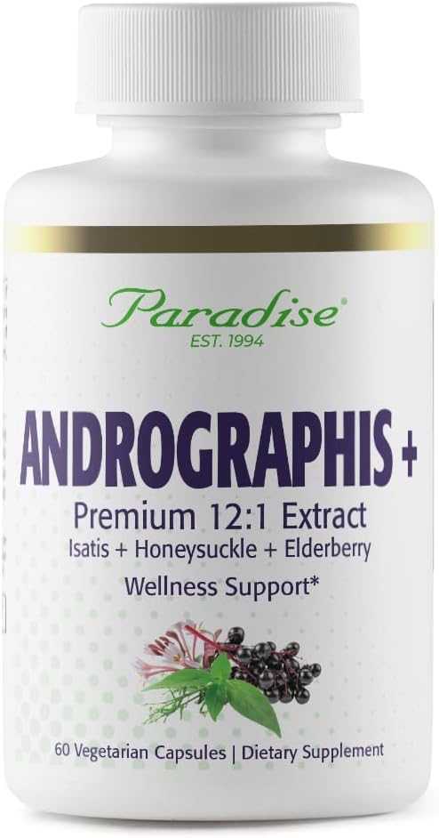 Paradise Herbs Andrographis Elderberry Isatis 60 Vegetarian Capsules