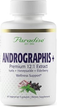 Paradise Herbs Andrographis Elderberry Isatis 60 Vegetarian Capsules