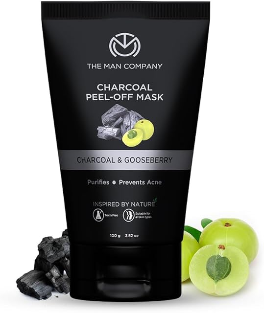 The Man Company Activated Charcoal Peel Off Face Mask for Men, Deep Cleansing, Blackhead/Whitehead & Dead Skin Removal, Paraben & Sulphate Free, 100Gm