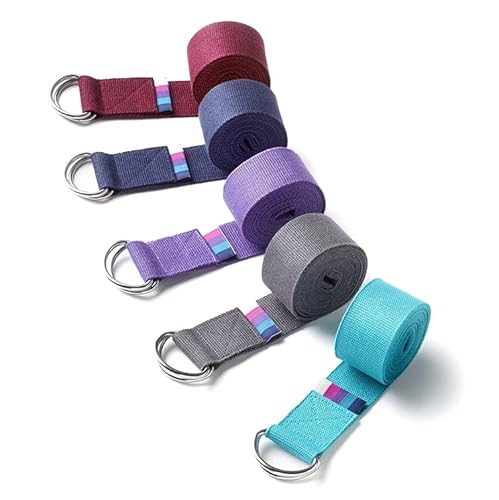 Yogamatters D-Ring Yoga Belt Strap - Organic Cotton, 2m | For Stretching and Improving Flexibility | Yoga Accessories & Equipment (Old Purple)