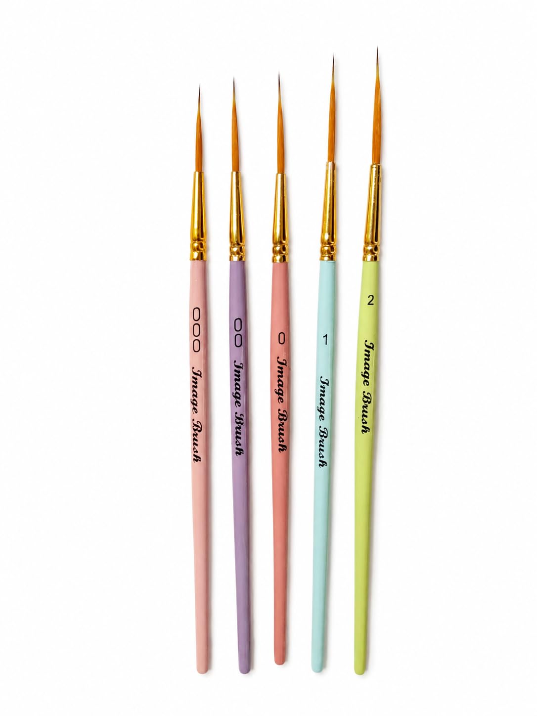 Image Professional Artist Brush Script Liner Paint Brush Set of 5 (Sizes 000, 00, 0, 1, 2) | Extra Long Thin Hair for Fine Detailing, Outline, Calligraphy, Miniatures & Nail Art (Pastel Handles)-image-46