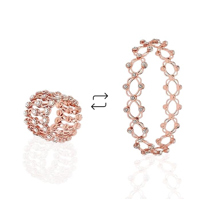 Silver Chest 925 Silver Bracelet - Ring for Women | Adjustable Silver Ring Cum Bangle | Purity Silver Stamp and Certificate | Design – AAA+ Zircon Studded | Colour – Rose Gold (B0CNH3CMQ3) Amazon Price History, Amazon Price Tracker
