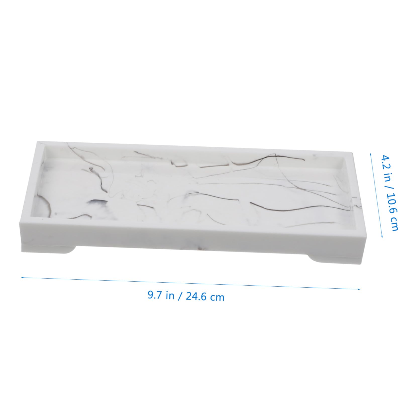 Marbré Plateau Blanche Résine Rangement en pour Salle de Bain