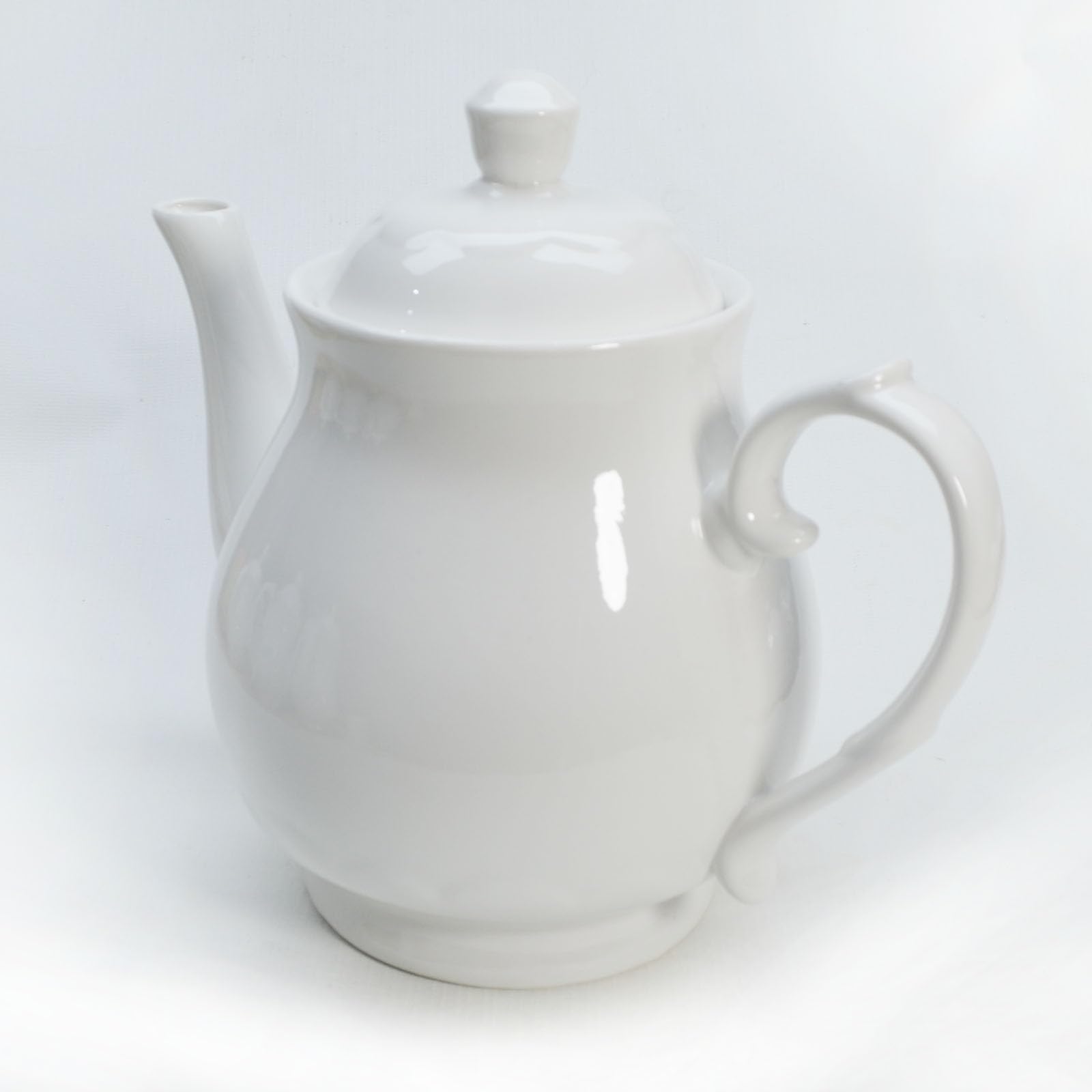 Weiße Porzellan-Teekanne, Lotus-Teekanne für Kaffee, Tee, Wasser, klassische Keramik-Teekanne mit Schwanenhals (1,95 Liter)