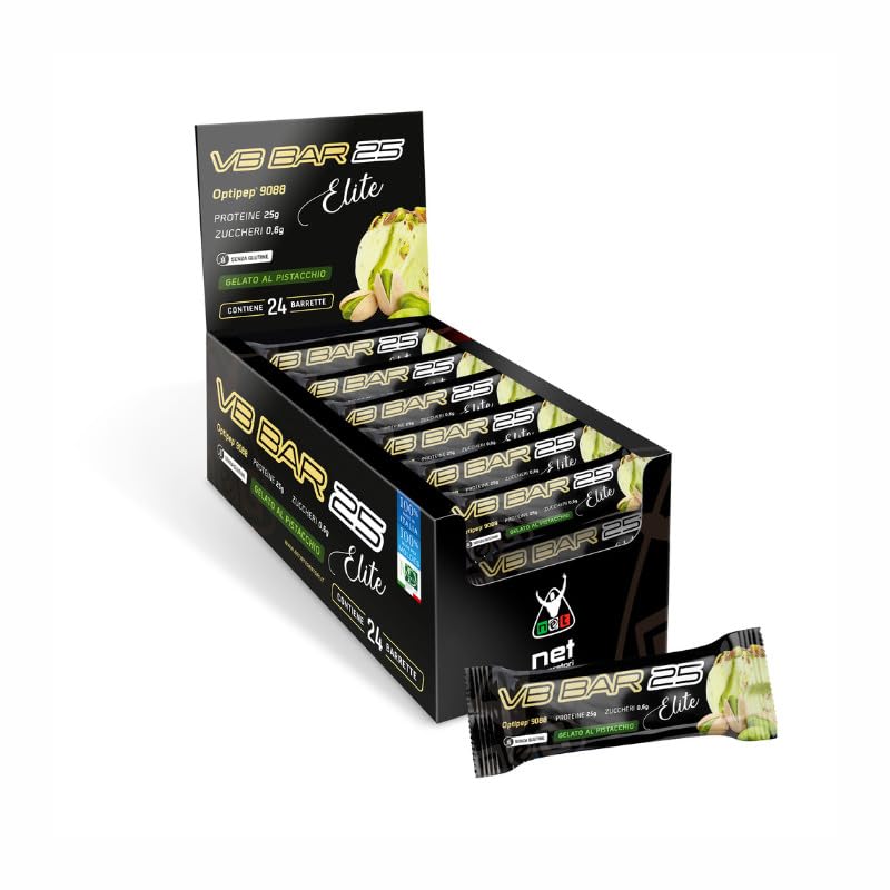 Net Integratori VB BAR 25 ELITE Barretta proteica low carbs GELATO PISTACCHIO 24x50g