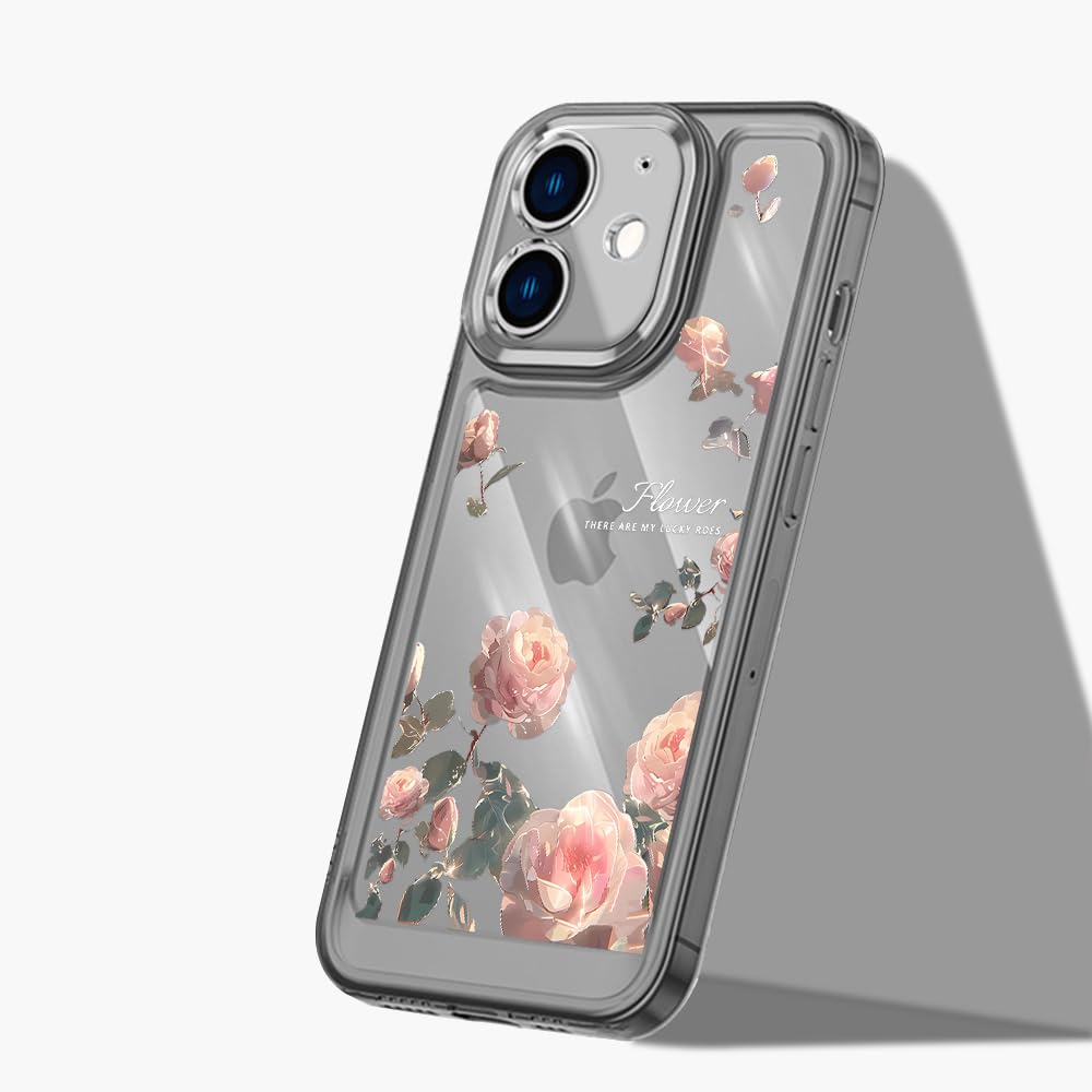 Amazon.co.jp: KeKeYou iPhone 12 Mini 用 ケース クリア 可愛い バラ