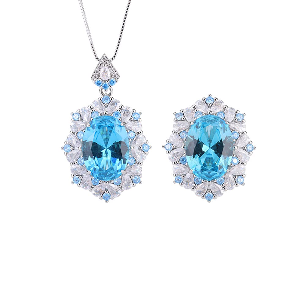 Collar de esmeralda y anillo de bodas de 13*18mm en juego de joyería fina 2