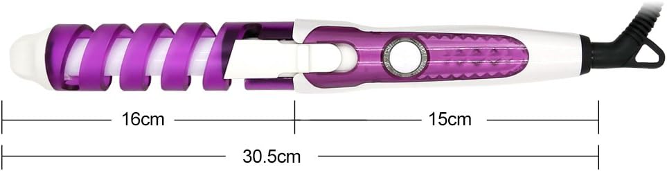 Professional Portable Hair Salon Spiral Curl Ceramic Curling Iron Hair Curler Waver Maker Curling Wand (Purple.)