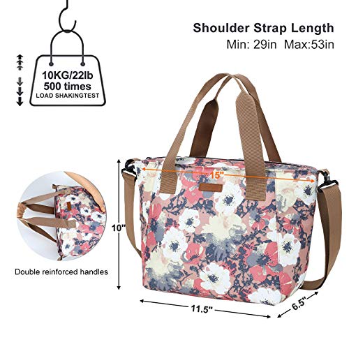 Mier Lunch Bags For Women Large Insulated Lunch Tote Bag Lunchbox Container For Work College Travel Beach, Adjustable Shoulder Strap (Anemone) #TOP6