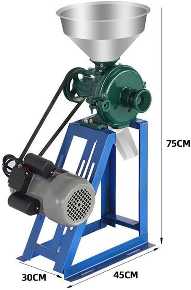 Wet And Dry Use Heavy Duty Corn Grinder, 1500W 75 Kg/H High-Speed Grain Soybean Grinder Machine with Large Hopper for Household, Small Business​