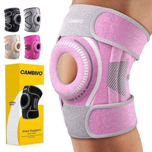 Image of CAMBIVO Knee Brace with Stabilizers, Gel Pad & Open Patella for Men & Women | Open Patella Stabilizer for Arthritis, Meniscus & ACL MCL Relief. Adjustable Compression for Running & Sports Recovery