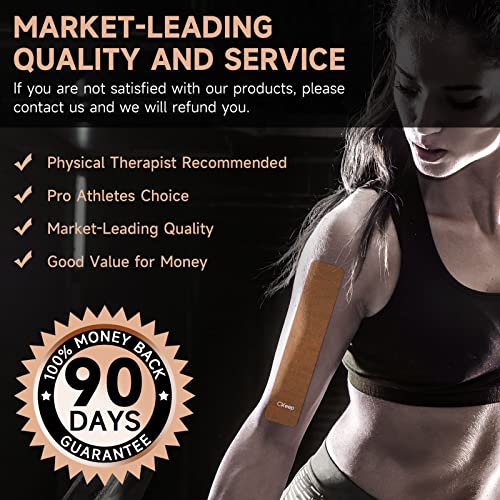 Ckeep Kinesiology Tape (2 Rolls), Original Cotton Elastic Premium Athletic Tape,33 Ft 40 Precut Strips In Total,Hypoallergenic And Waterproof K Tape For Muscle Pain Relief And Joint Support,Yellow #TOP4