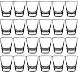 aghoer Juego de vasos de chupito de tequila, vasos de chupito en forma de huevo, robustos vasos de cristal, vasos de chupito para ouzo, tequila, vodka, licor, 24 unidades, 35 ml