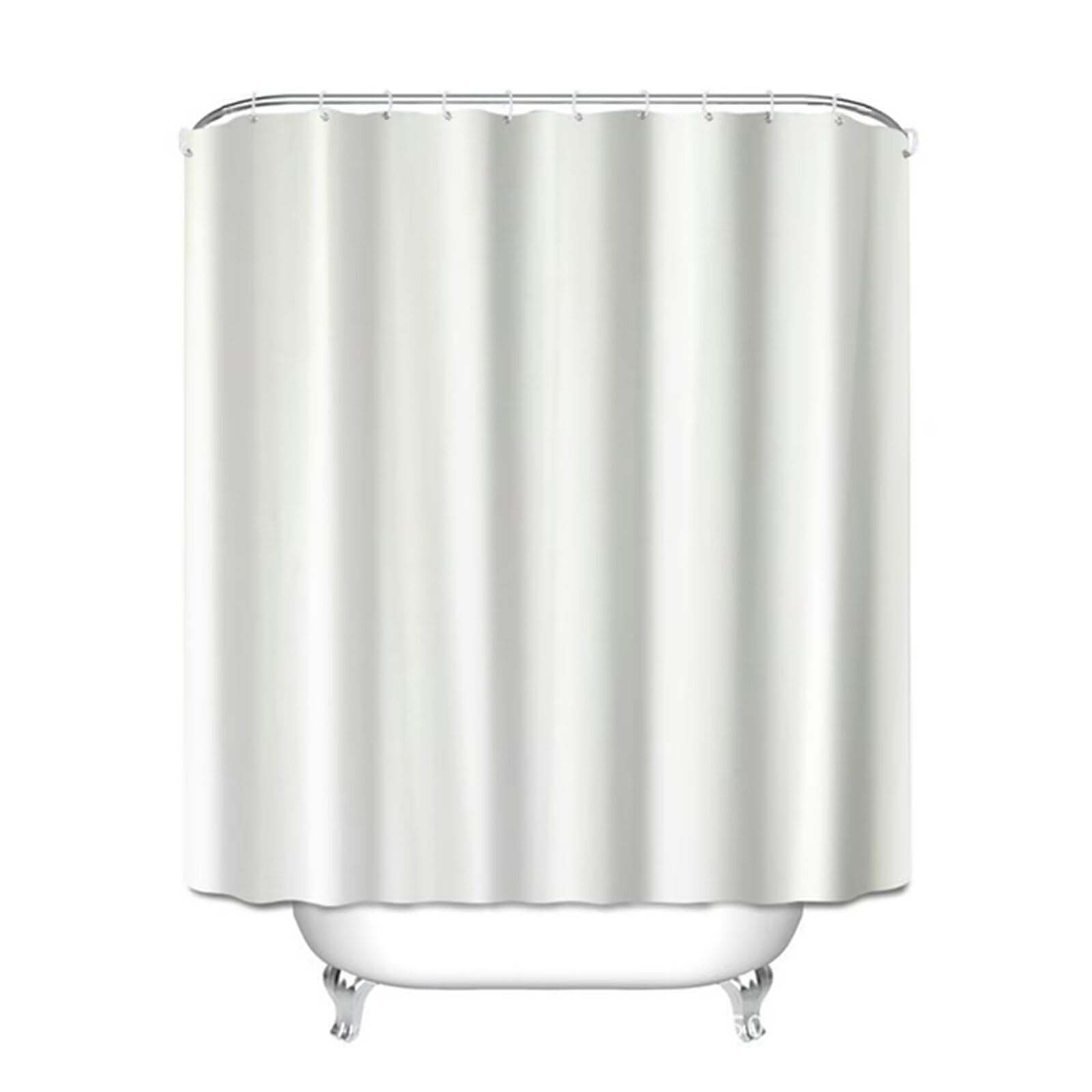 Tenda da doccia antimuffa, 200 x 250 cm, bianca, lavabile, in tessuto di poliestere, antibatterica, impermeabile, con 12 ganci