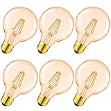 2500k 【Geringer Energieverbrauch】Die E27 Vintage LED Fadenlampen verfügen über eine hohe Lichtleistung von 650 Lumen. Mit einem geringen Stromverbrauch von 6.5 Watt ersetzt sie 51 Watt;