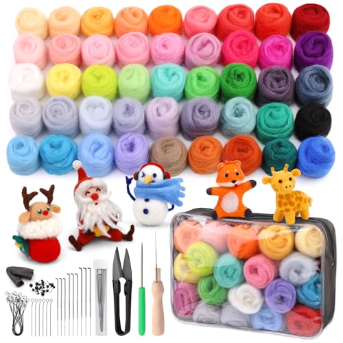 45 Colors Needle Felting Kits for Beginners, Needle Felting Supplies