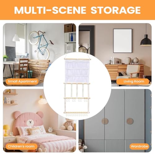 Decoración y organización de habitación infantil con este porta lazos de pared para armario 5