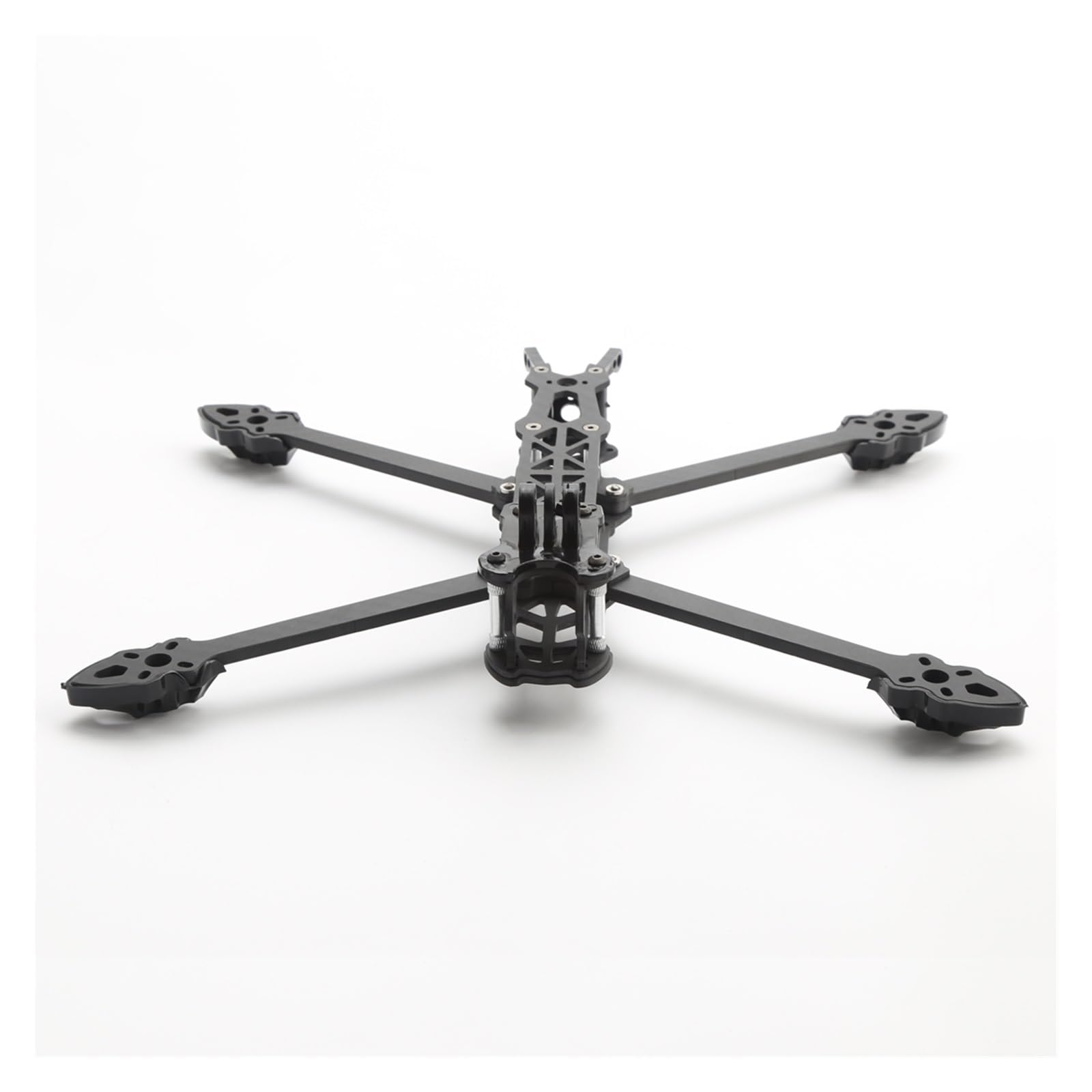 Marco de fibra de carbono Mark4 5inch 225mm brazo 5MM quadcopter | 145*172MM, 102g, placa sup./inf./lateral 2.5MM, soporte cámara 19*19mm(With Yellow Print)
