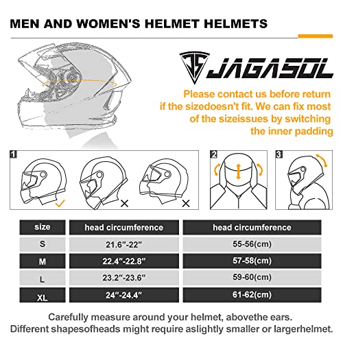 Jagasol Dot Lightweight Full Face Motorcycle Street Bike Helmets With Extra Tinted Visor For Adults Men And Women, Dot Approved(Graphic,M) #TOP1