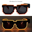 Crackles Neon Colour Glow Under UV Light Novelty Sunglasses Goggles for Photo Props, Birthdays, Discs, Night Clubs, halloween, Cosplay Parties- Pack of 1 Random Colour gallery image