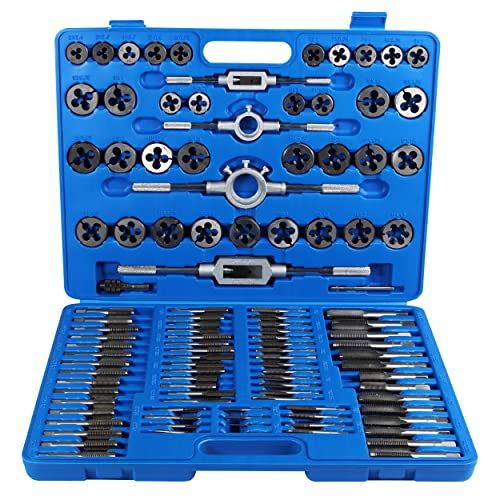Abn Large Tap And Die Set Metric Tap And Die Kit Rethreading Tool Kit Thread Maker Hole Threader 110-Piece Set, Metric #TOP2