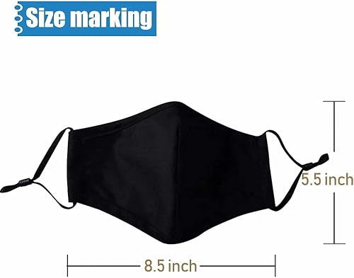 Miniatura 5 de Mascarillas faciales lavables y reutilizables de tela de 3 capas ajustables con cintas elásticas para las orejas y máscara de alambre para la nariz,