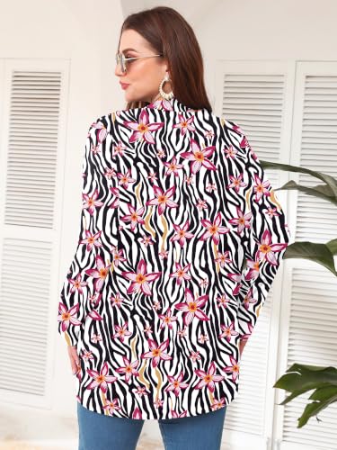 Image of AusLook Plus Size Lightweight Cardigans for Women Open Front Pockets Jacket