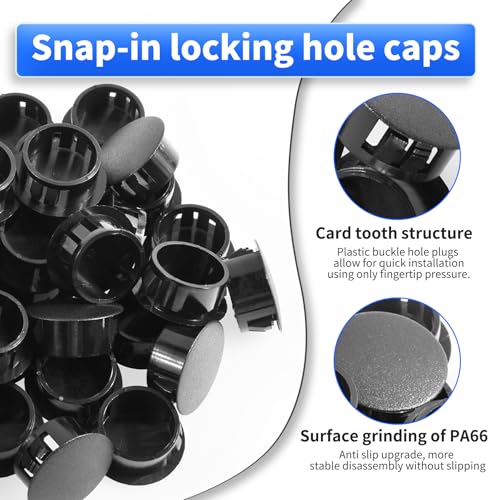 FOCMKEAS 50 Pcs Hole Knockout Plugs, OD 3/4"(19mm), Black by FOCMKEAS - Used condition - Image 4