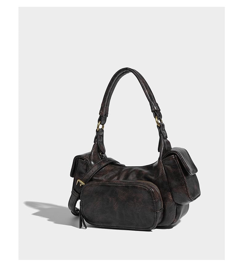 Image of Shoulder Purse for Women, Leather Women's Handbag Y2k Aesthetic Coquette Shoulder Bag Hobo Punk Trendy Ladies Purse