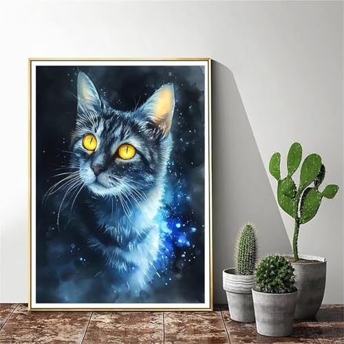 Peinture par numéro chat 60x80cm avec kit complet acrylique pour loisirs créatifs adultes C-1053