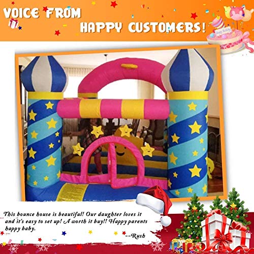 Mosunx Inflatable Bouncer House, Kids Inflatable Bouncer House with Air Blower, Indoor Outdoor Bounce House for Birthday Party (Red, 7.4 x 7.2 x 7 Feet (LxWxH)) - Thumbnail 2