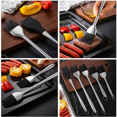 Brosse en silicone et manche inox JFDBGU, l'excellence pour barbecue - 4