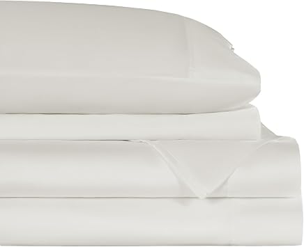 LBRO2M Mulberry Silk Modal Blending Satin Sheets Set Queen Size Fitted Sheet16 Deep Pocket Cool Bedding Sheet 4 Piece Wrinkle Resistant Soft Breathable (Queen, White)