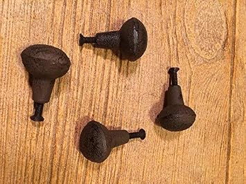 Cast Iron Round Antique Drawer Pull Knob 1 1/4" Wide Set of 4 0184-3758