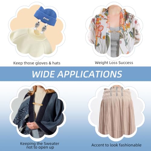 Image of 6 Pieces Dress Clips Back Cinch Set,5.5inch Scarf,Sweater,Clothes,Shawl,Retro Cardigan Collar,Travel Hat,Dress Shirt Brooch Clip for Women Girl Decor