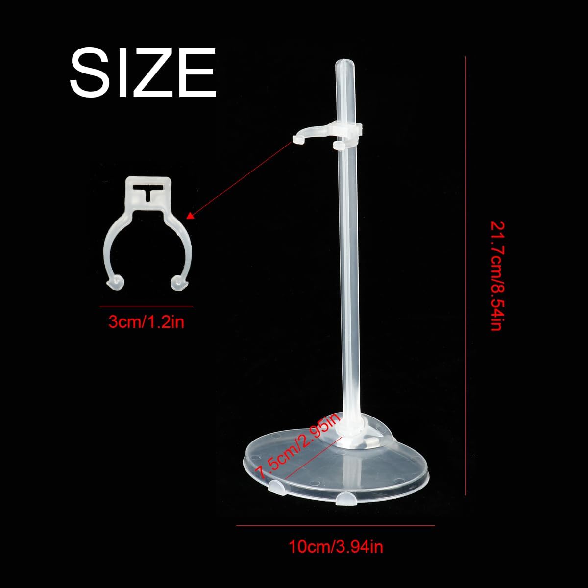 QINGZHE 22Pcs Adjustable Doll Stands, Plastic Doll Display Holders, Clear Action Figure Stand, Toy Dolls Accessories, Transparent Display Stand Support for 11 to 13 Inch Tall Dolls