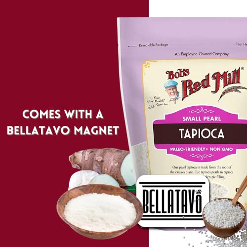 Small Tapioca Pearl Bundle. Includes 1-24 Oz Bag Of Bob's Red Mill Small Pearl Tapioca. Bobs Red Mill Small Tapioca Pearls Are Paleo Friendly & Non Gmo Certified Comes With A Bellatavo Fridge Magnet! #TOP3