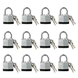 Fu Volante Lock, Laminated Steel Keyed Padlock, Keyed Alike Locks, Normal Shackle Padlock-Pack of 12