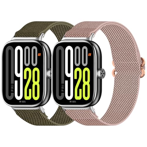RenSheng 2 Piezas Correas Compatibles con Redmi Watch 5 Pulsera, Correa Deportivas para Redmi Watch 4 Correas de nailon Tejidas Correas