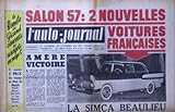maquette voiture simca 1000  AUTO JOURNAL (L\') [No 182] du 15/09/1957 - SALON de l\'auto 1957 2 NOUVELLES VOITURES FRANCAISES - LA SIMCA BEAULIEU - AMERE VICTOIRE.
