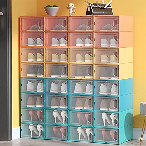 Boîtes à chaussures empilables et modulaires multicolores pour rangement dressing