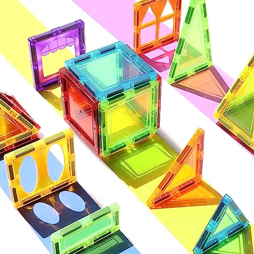 Magnetic Tiles For Kids Toys, Stem Magnetic Blocks Building Toys, Toddler Toys For Boys Age 3-4, Preschool Learning Educational Montessori Toys For 3+ Year Old, Christmas Birthday Gift For Toddlers #TOP1