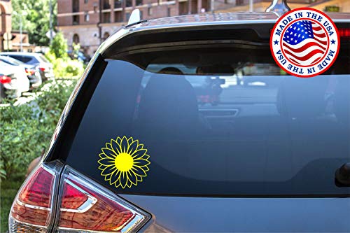 Sunset Graphics & Decals Flower Decal Vinyl Bumper Sticker Pretty Sunflower Garden Floral | Cars Trucks Vans Walls Laptop | Yellow | 5.5 Inch | Sgd000101A #TOP2