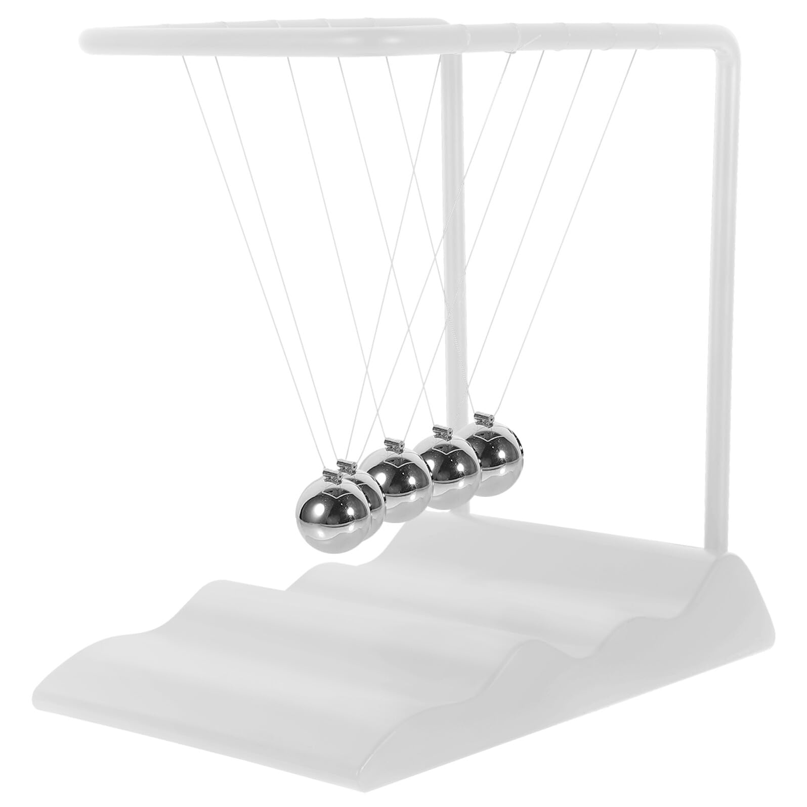 GALPADA Pendule de Newton Blanc en Fer et PP pour Décoration Intérieure et Illustration des Principes Physiques, pour Maison et Salles de Sciences