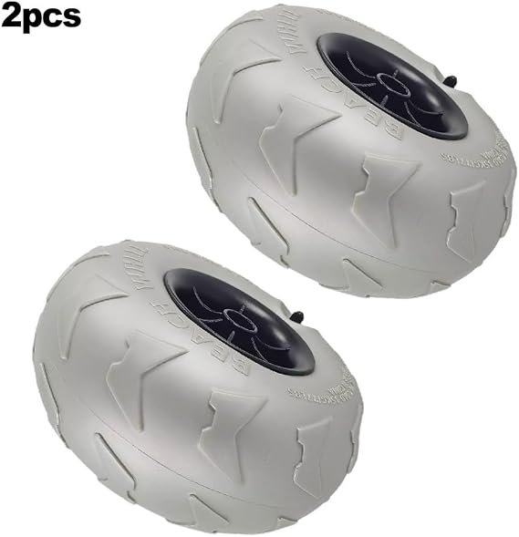 Beach Trolley Wheels, Balloon Tires for Sand, for Kayak Cart Replacement Wheels, Camping Cart Wheel Set, Wide Tire Beach Dolly, PVC Inflatable for Kayak Wheels for Grass and Sand