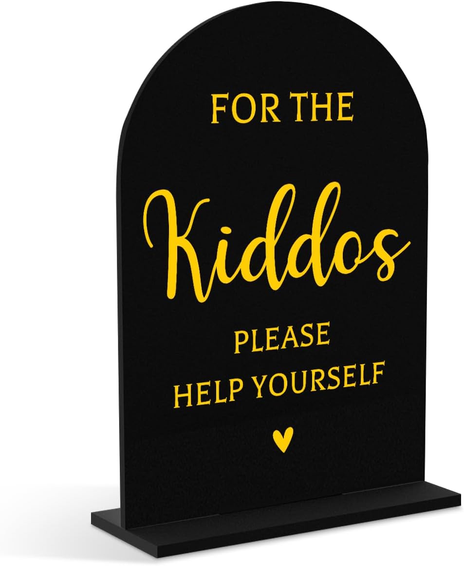 Wedding Sign,For The Kiddos Wedding Sign, Weddings Supplies 5x7 Inch, Kids Wedding Activities Acrylic Plaque, Please Help Yourself Sign, Wedding Signs for Ceremony And Reception decorative-signs43