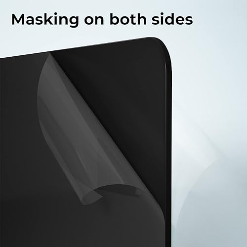 Miniatura 3 de xTool Selected Hojas acrílicas opacas negras brillantes, hoja de plástico de 12 x 12 pulgadas con grosor de 18 pulgadas, 3 piezas en blanco de