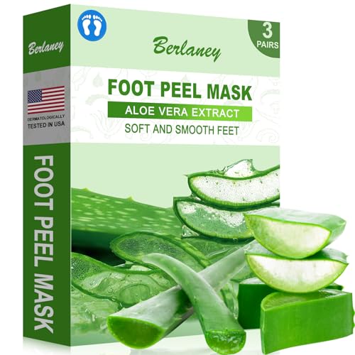 Aloe Vera Foot Peeling Mask, Baby Feet Exfoliating Peel for Dead Skin Removal& Moisturizing Care, Dry Cracked Heels Relief, Softening Rough Feet Spa S